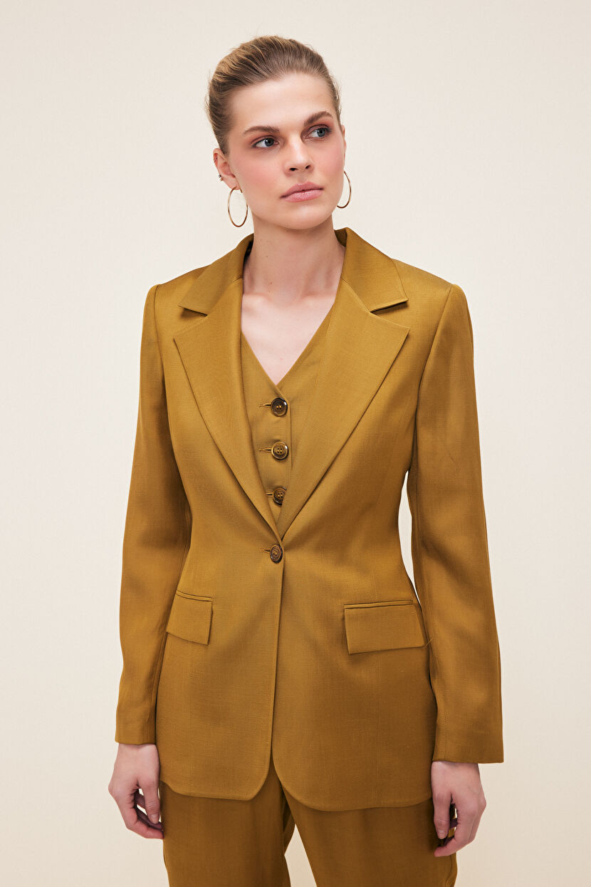 Green Pocket Detailed Tencel Jacket