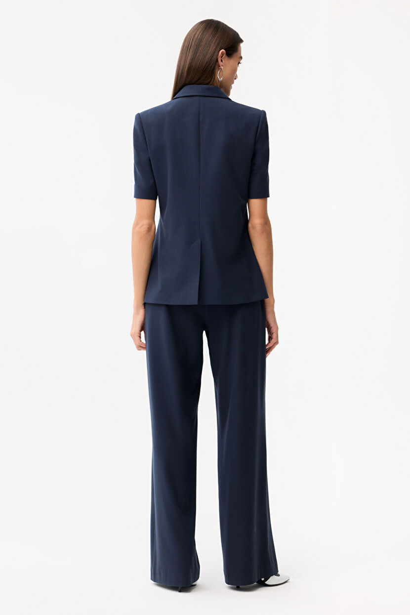 Navy Blue Short Sleeve Jacket 119L9885000-018 | Love My Body
