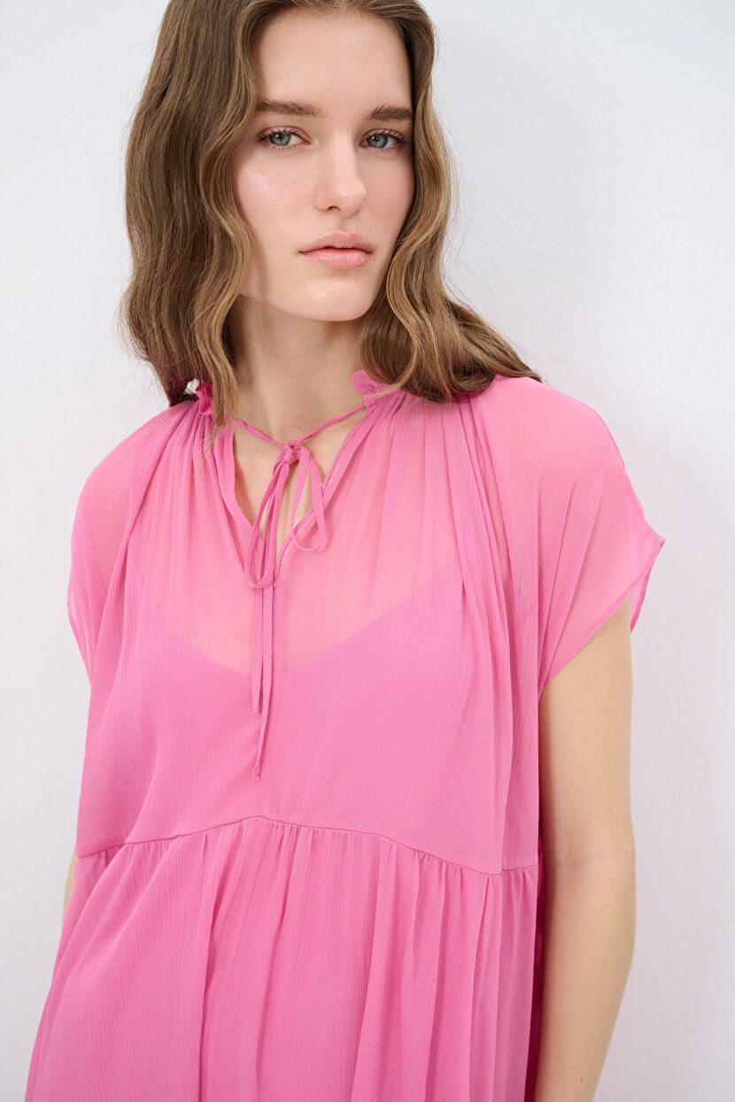 Pink Chiffon Dress 124L9493000-007