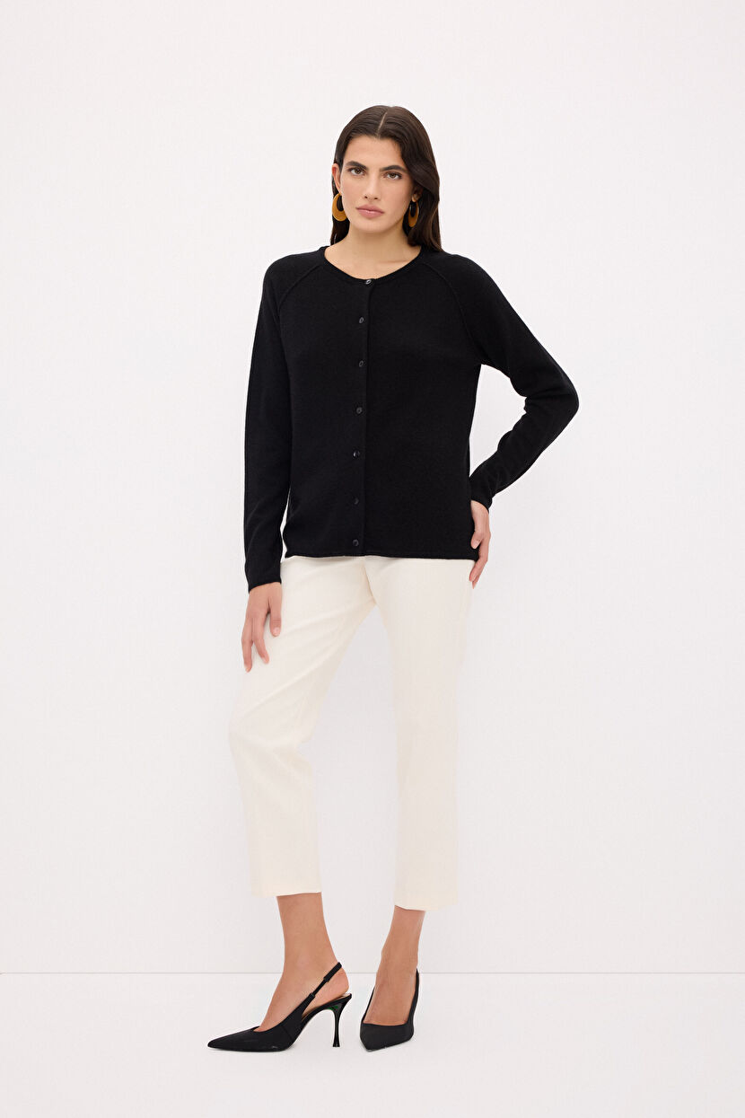 黒ニット Trendyolmilla Wardrobe Essentials Siyah Merserize Görünümlü İnce