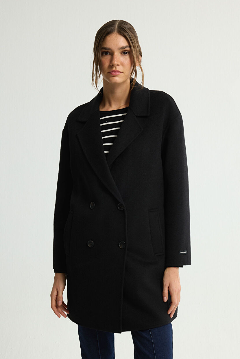 Black Garnished Coat 136L9097000-001 | Love My Body