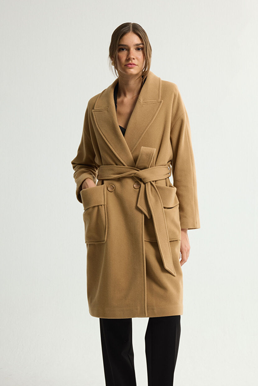 Camel Cep Detaylı Kaban 136L9193000-005 | Love My Body