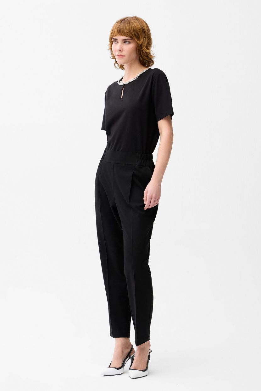 Black Elastic Waist Trousers 153L8895003-001 | lmb