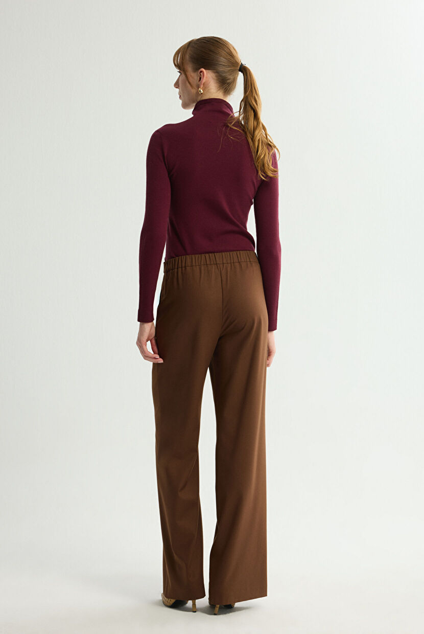 Kahverengi Geniş Paça Pantolon 153L9666000-010 | Love My Body