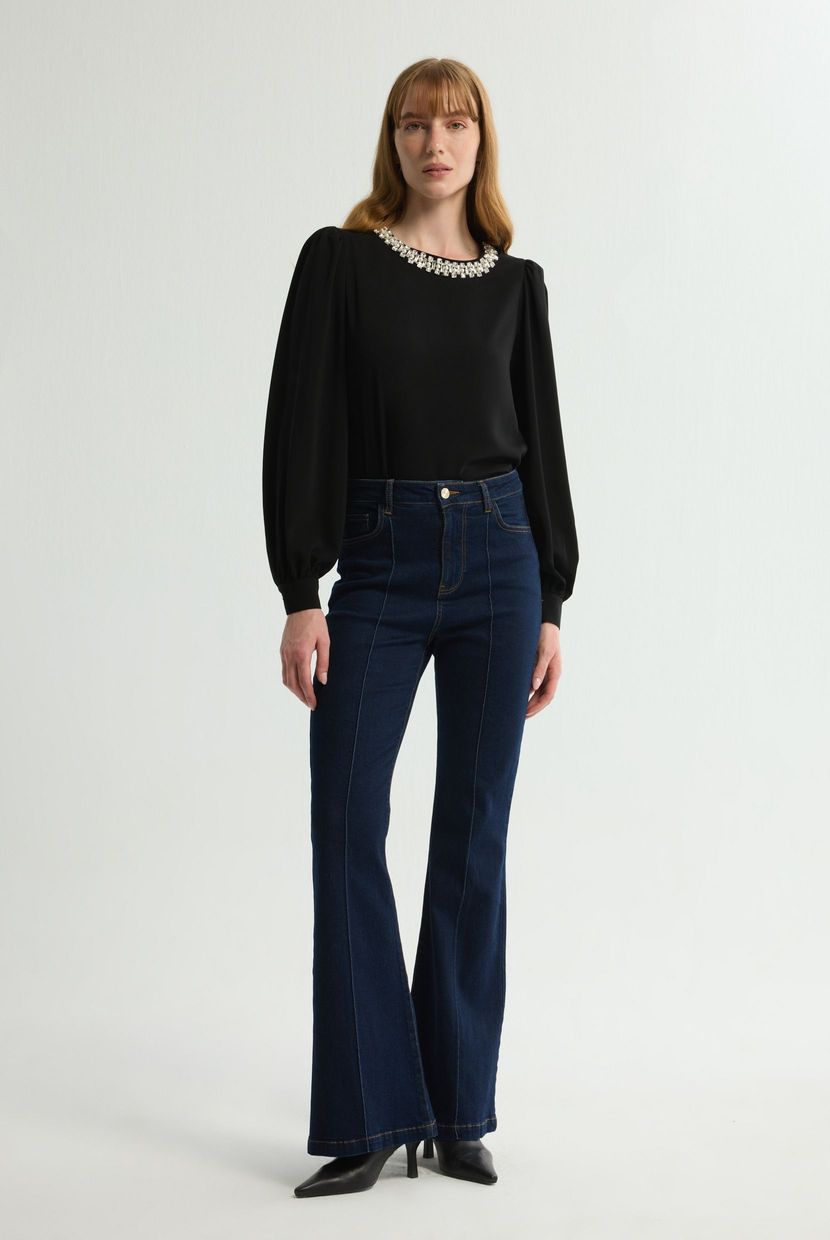 Lacivert İspanyol Paça Jean Pantolon 153L9726000-018 | lmb