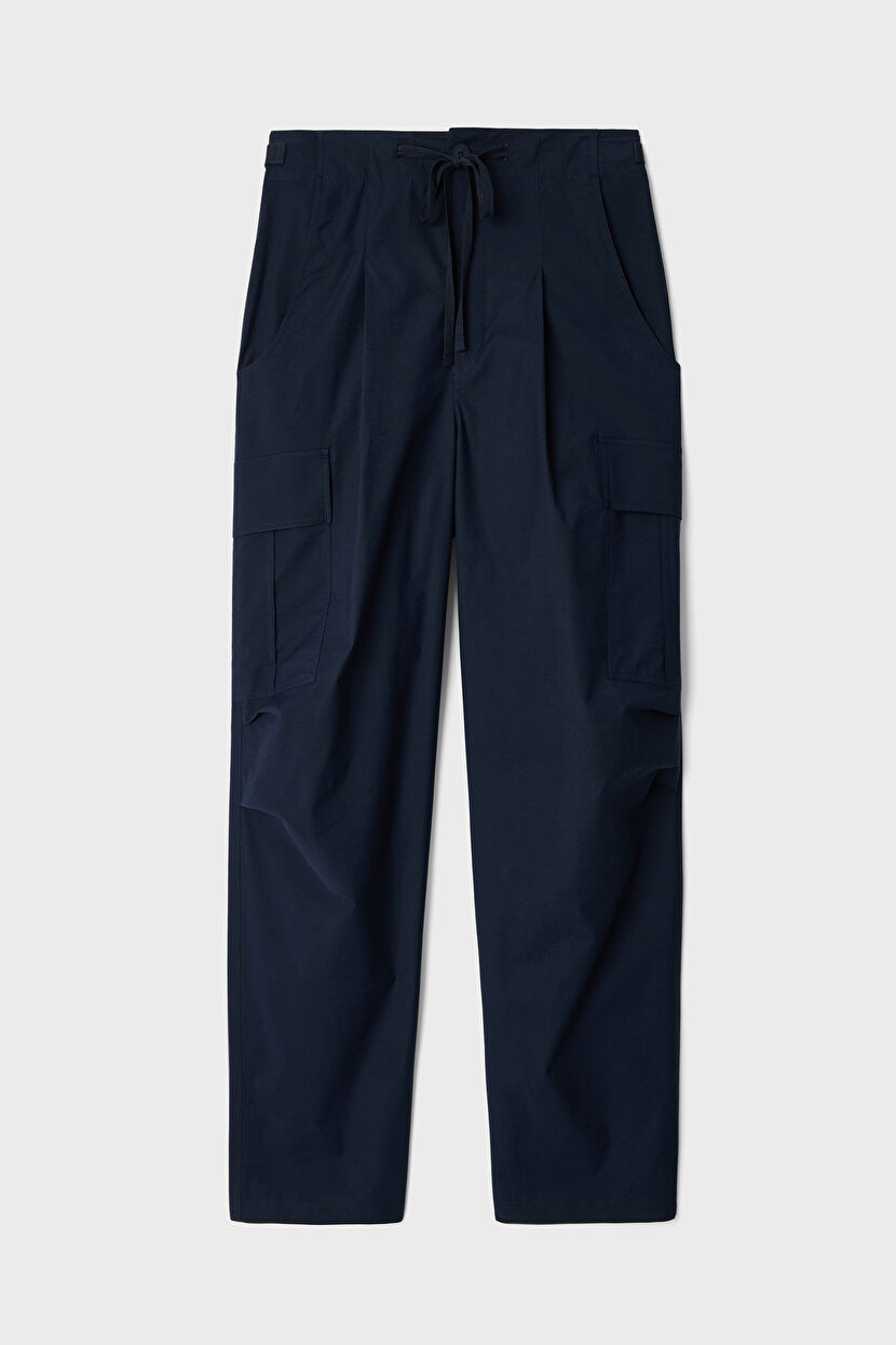 Navy Blue Cargo Pants with Pocket Details 153M2331000-018 | Love