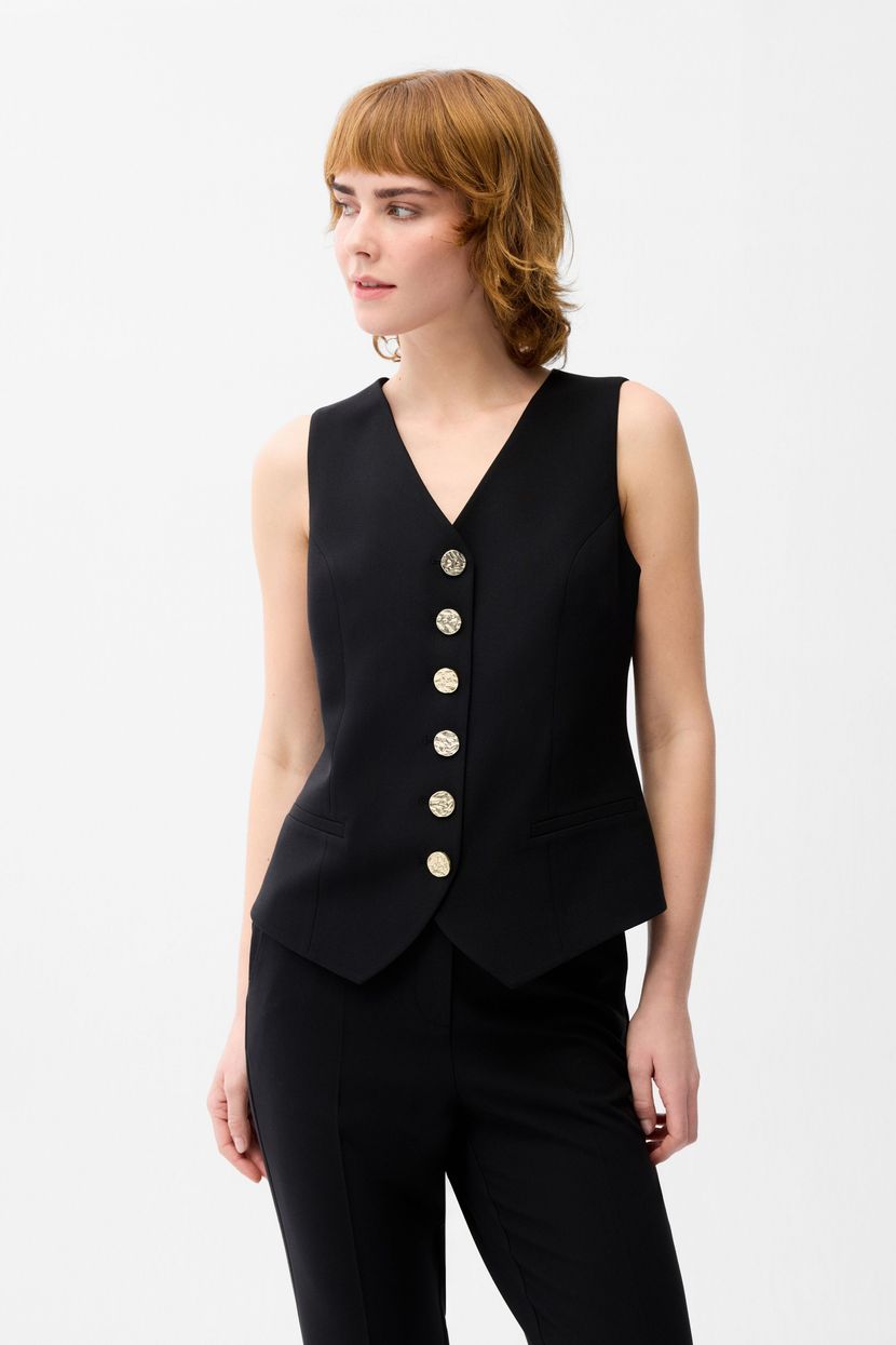 Siyah Fleto Cepli Gabardin Yelek 179L8869004-001 | lmb